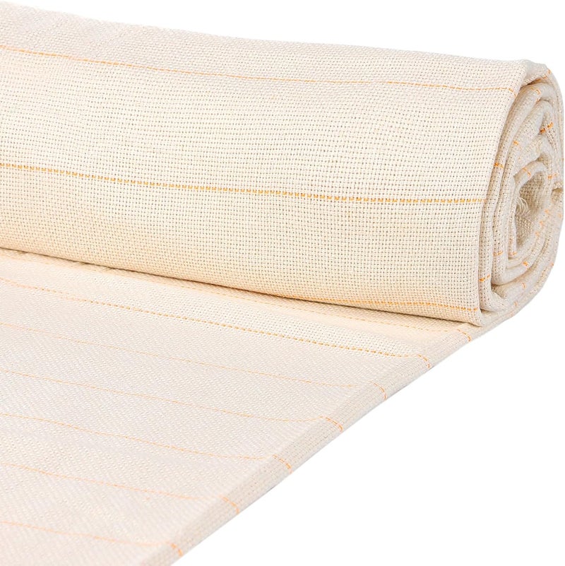 Biubee 85" × 118" Large Overlocking Tufting Cloth with Marked Lines- Primary Monk's Cloth Punch Needle Fabric for DIY Rug-Punch Tufting Gun - Image 1